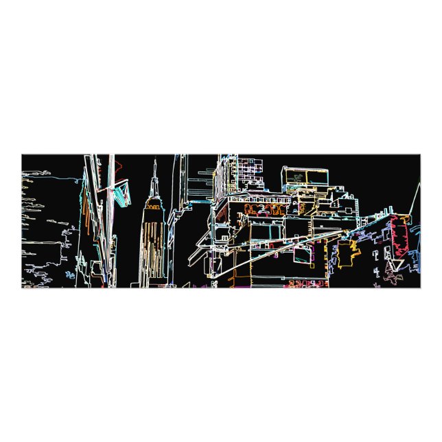 Farbenfrohe Skyline in Manhattan Fotodruck (Vorne)