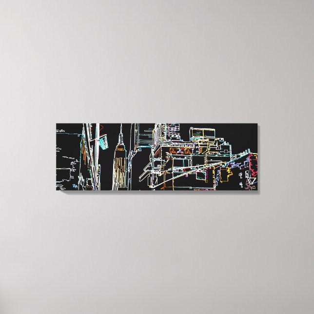 Farbenfrohe Skyline in Manhattan Leinwanddruck (Vorderseite)