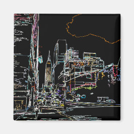 Farbenfrohe Skyline in Manhattan Magnet