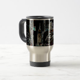 Farbenfrohe Skyline in Manhattan Reisebecher
