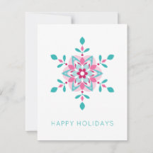 Farbenfrohe Snowflake Happy Holidays Custom