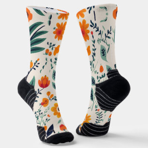 Farbenfrohe Socken mit einem Blumenmuster aus Oran