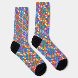 Farbenfrohe Socken mit einem lebendigen geometrisc