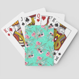 Farbenfrohe Sommer-Blume Aquamarine Spielkarten