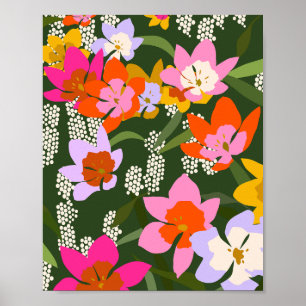 Farbenfrohe Sommer-Blume Poster