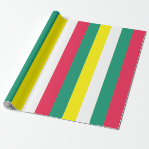 Farbenfrohe Sommer Streifen Geschenkpapier