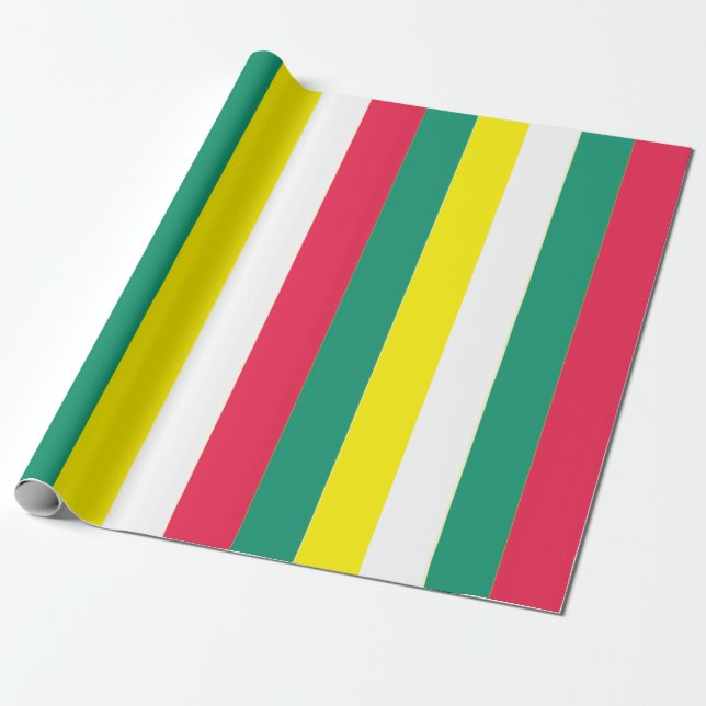 Farbenfrohe Sommer Streifen Geschenkpapier (Ungerollt)