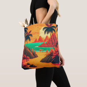 Farbenfrohe Sommer Tropical Beach Landschaftsbild  Tasche