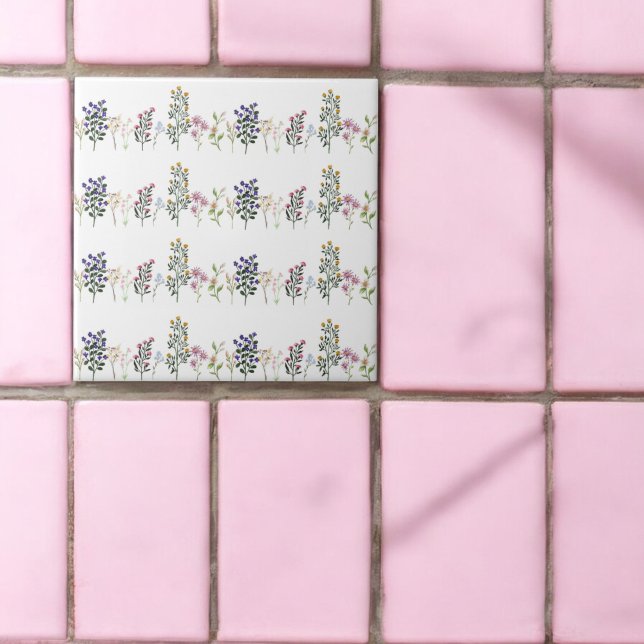 Farbenfrohe Sommer-Wildblume-Muster Fliese (Von Creator hochgeladen)