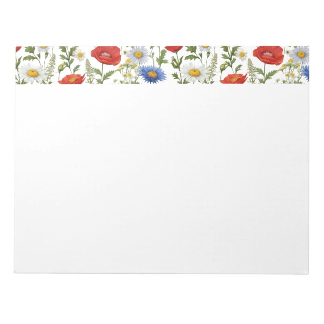 Farbenfrohe Sommer-Wildblumen Notizblock (Vorderseite)