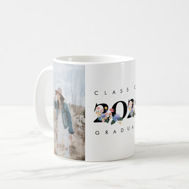 Farbenfrohe Sommerblumenladen Abschluss Foto Kaffeetasse (Vorderseite Links)