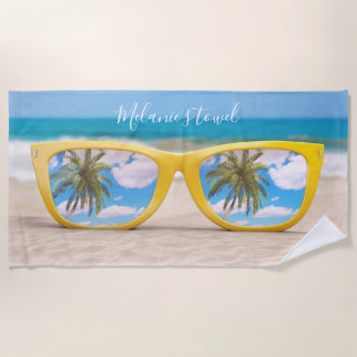Farbenfrohe Sommerbrille Custom Beach Handtuch