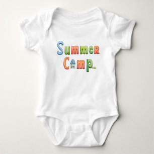 Farbenfrohe Sommercampingtexte für Outdoorabenteue Baby Strampler