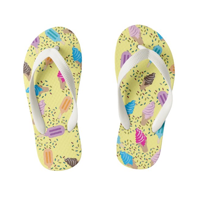 Farbenfrohe Sommereis Creme Ice Pops Muster Kinderbadesandalen (Fußbett)