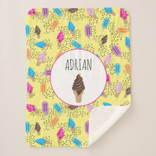 Farbenfrohe Sommereis Creme Ice Pops Muster Sherpadecke