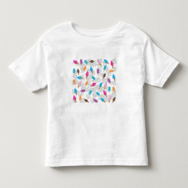 Farbenfrohe Sommereisenzüge Creme Muster Kleinkind T-shirt (Vorderseite)