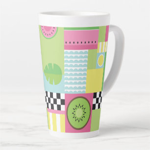 Farbenfrohe Sommerfrüchte Rosa-Gelb-Mosaik Milchtasse