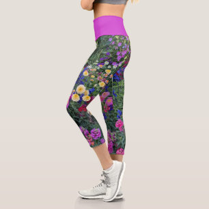 Farbenfrohe Sommergarten Capri Leggings