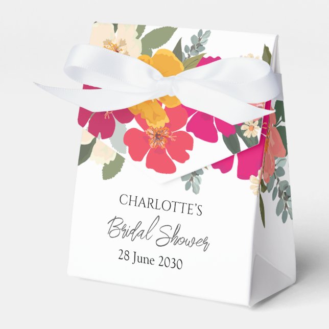 Farbenfrohe Sommergarten Helle Blumendusche Geschenkschachtel (Vorderseite)