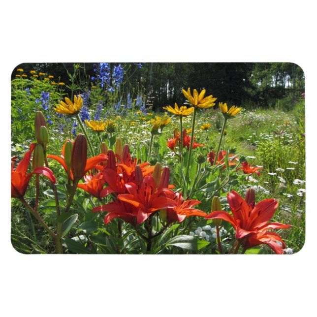 Farbenfrohe Sommergärten! Magnet (Horizontal)