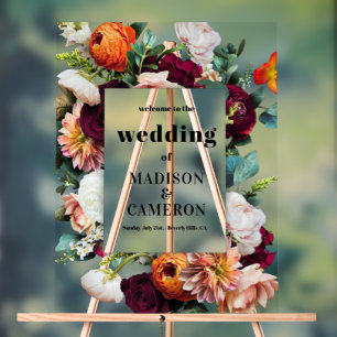 farbenfrohe Sommerhochzeit-Blume Acrylschild