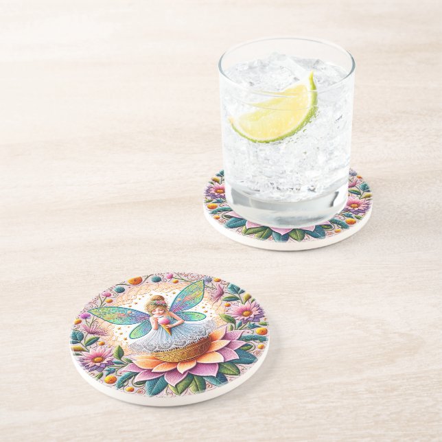 Farbenfrohe Sommerkleidung Blume und Eiscreme Getränkeuntersetzer (Seite)