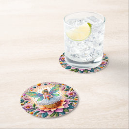 Farbenfrohe Sommerkleidung Blume und Eiscreme Runder Pappuntersetzer