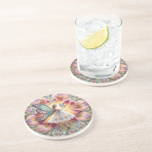 Farbenfrohe Sommerkleidung Getränkeuntersetzer (Seite)