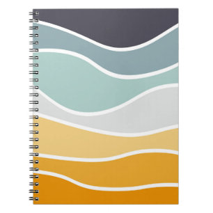 Farbenfrohe sommerliche Retro-Wellen Notizblock