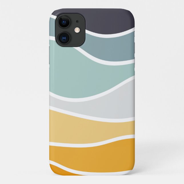 Farbenfrohe sommerliche Retrowellen Case-Mate iPhone Hülle (Rückseite)