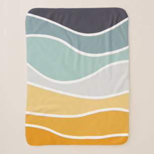 Farbenfrohe sommerliche Retrowellen Sherpadecke