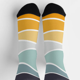 Farbenfrohe sommerliche Retrowellen Socken