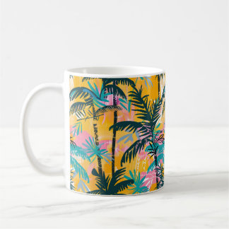 Farbenfrohe Sommerpalmenmuster Kaffeetasse