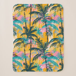 Farbenfrohe Sommerpalmenmuster Sherpadecke