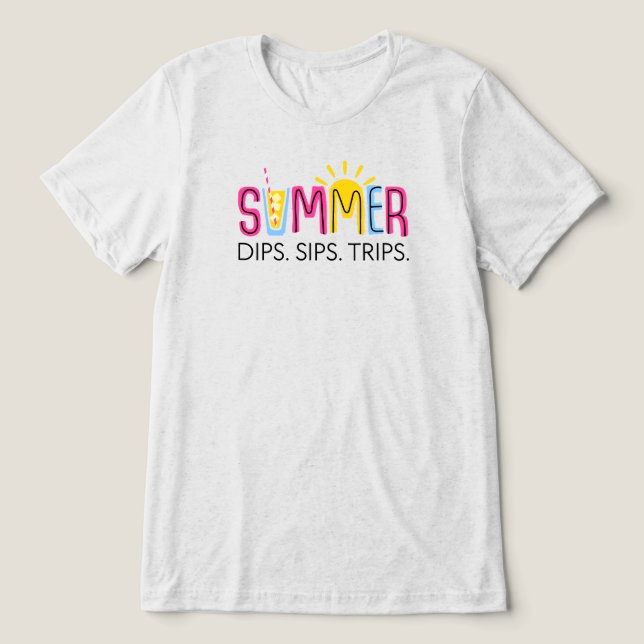 Farbenfrohe Sommertauchgänge Wandern mit der Sonne Tri-Blend Shirt (Design Vorderseite)