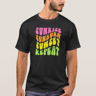 Farbenfrohe Sonnenaufgang Sunburn Sunset Wiederhol T-Shirt
