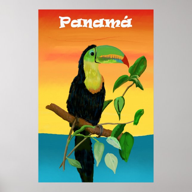 Farbenfrohe Sonnenaufgangsinsel Toucan Von Panama Poster (Vorne)