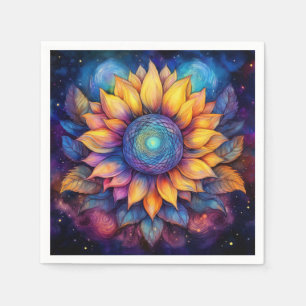 Farbenfrohe Sonnenblume Serviette