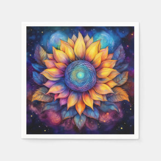 Farbenfrohe Sonnenblume Serviette