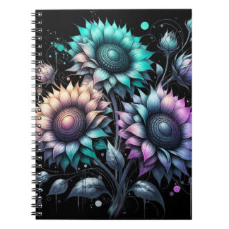 Farbenfrohe Sonnenblumen 2 Notebook Notizblock