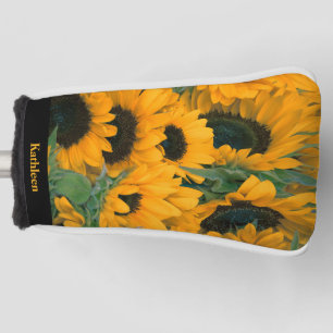 Farbenfrohe Sonnenblumen Foto Name Putter Golf Headcover