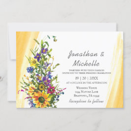Farbenfrohe Sonnenblumen-Wildblumen Christlich Hoc Einladung
