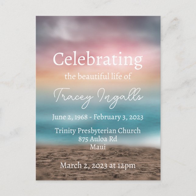 Farbenfrohe Sonnenuntergang Beerdigung Postkarte (Vorderseite)