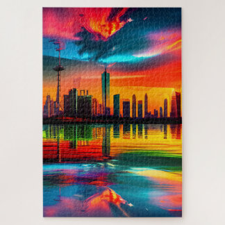 Farbenfrohe Sonnenuntergang Stadtrundgang