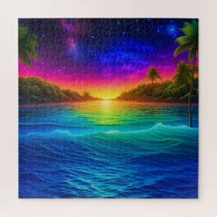 Farbenfrohe Sonnenuntergänge im tropischen Meer mi