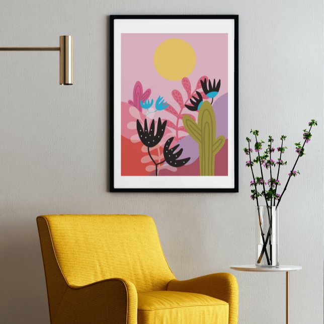 Farbenfrohe Sonnenwüste moderne Kakteen Deko Art P (Von Creator hochgeladen)