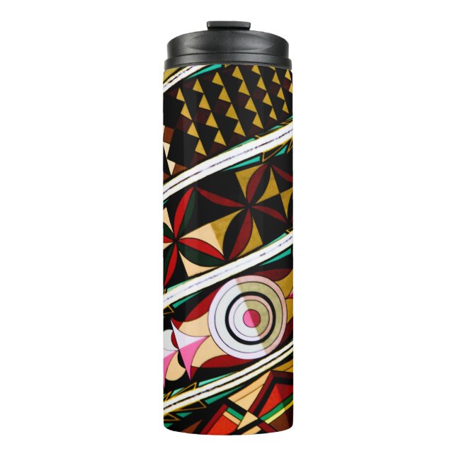 Farbenfrohe spanische Decke Thermosbecher (Vorderseite)
