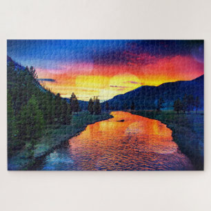 Farbenfrohe Sparkling Yellowstone River Landschaft