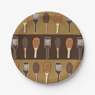 Farbenfrohe Spatula Küche Kochen Party Pappteller