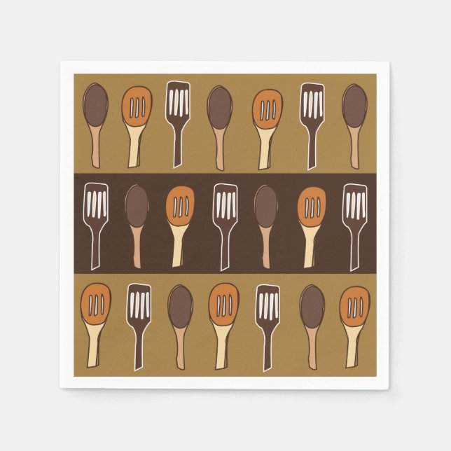 Farbenfrohe Spatula Küche Kochen Party Serviette (Vorderseite)